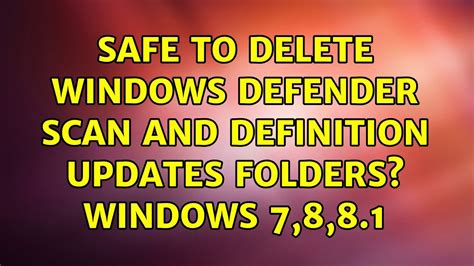 delete windows defender definition updates