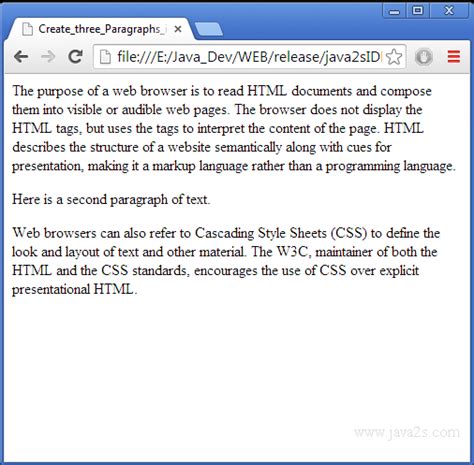 demo paragraph for html