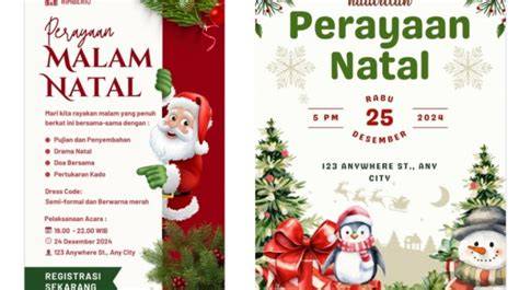 Contoh desain undangan natal