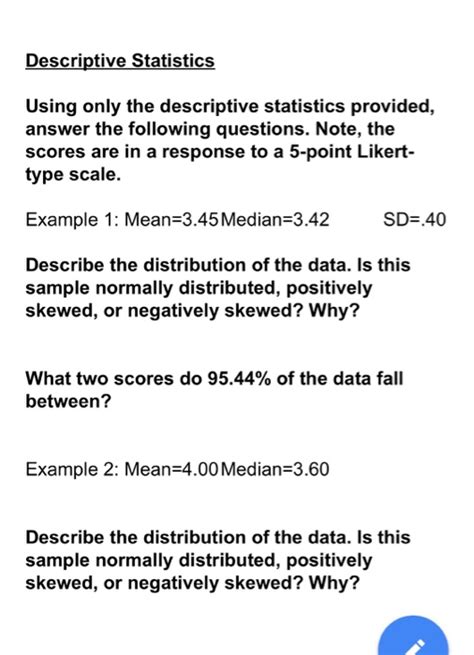 descriptive statistics problems and solutions pdf