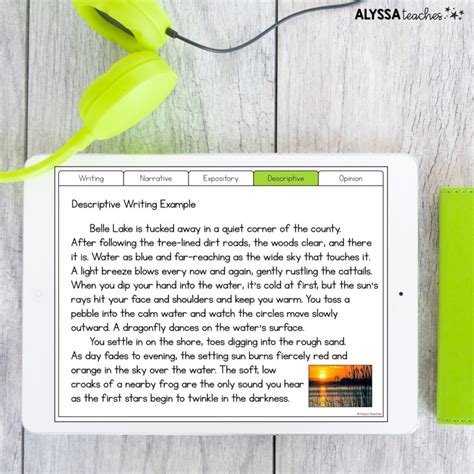 descriptive writing examples for class 7