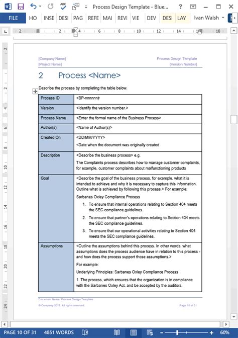 design process documentation examples