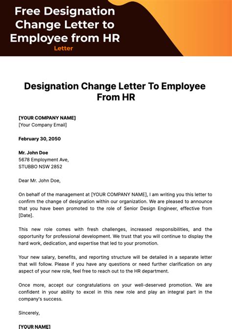 designation change request letter format in word