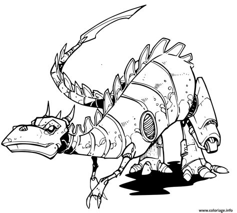 dessin a imprimer robot dinosaure