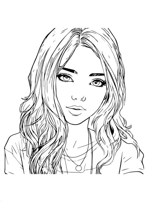 dessin de fille à colorier et à imprimer