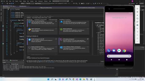 develop android app in visual studio