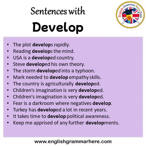 develop in a sentence for kids