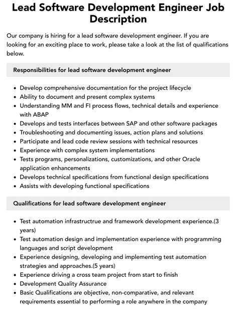 developer engineer job description