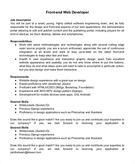 developer job description example