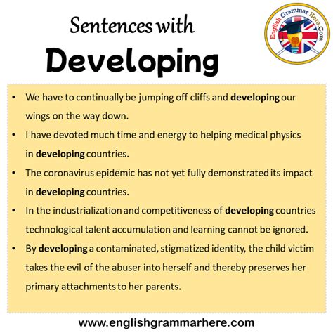 development example sentence