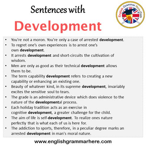 development in a sentence