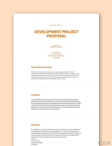 development project proposal format