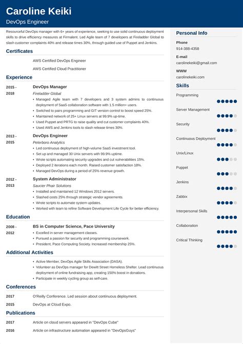 devops resume examples
