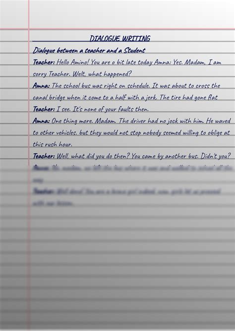 dialogue writing topics for class 9
