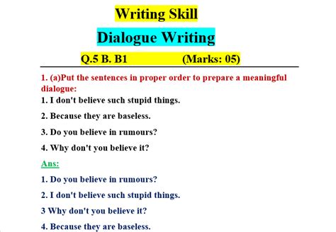 dialogue writing topics for class 9 with answers pdf
