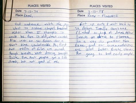 diary journal examples