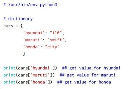 dictionary function in python example