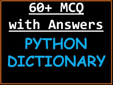 dictionary mcq questions in python