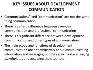 difference between development communication and development support communication