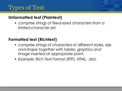 difference between formatted and unformatted text in multimedia