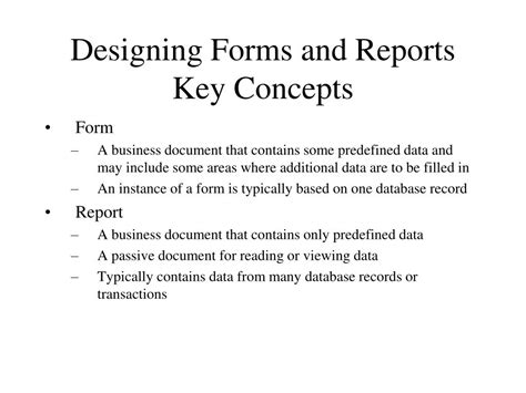 difference between forms and reports class 10