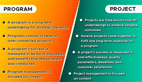 difference between project and program pdf