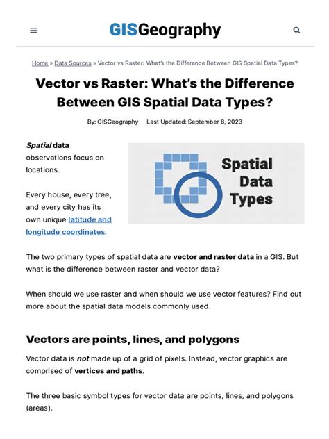 difference between raster and vector data in gis pdf
