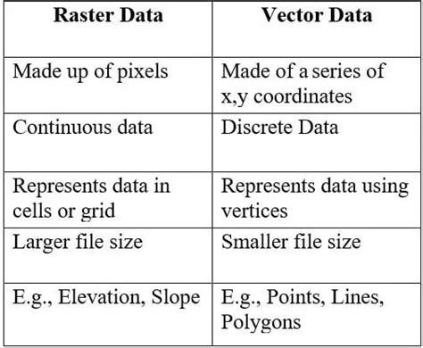 difference between raster data and vector data in hindi
