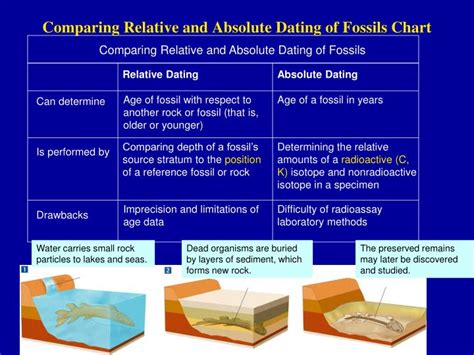 difference between relative and absolute dating in fossils