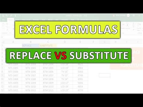 difference between replace and substitute in excel