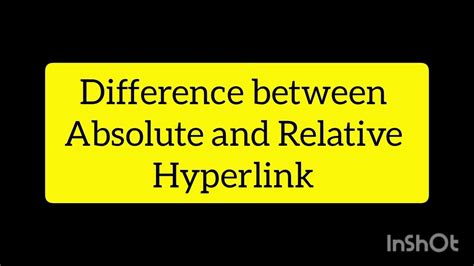difference relative and absolute hyperlink