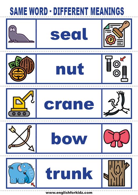 different meaning in english in one word