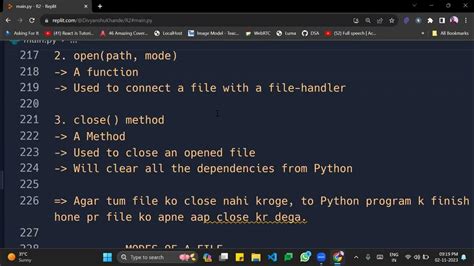 different modes of files in python