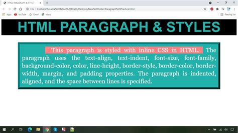 different paragraph styles in html