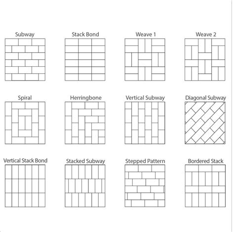 different tile patterns names