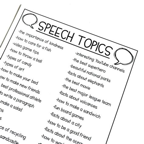 different topics for speech