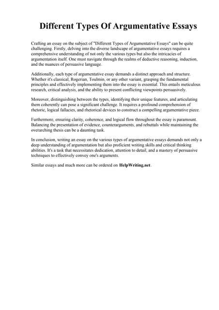different types of evidence for argumentative essay