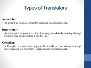 different types of language translators in computer