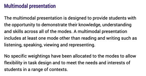 different types of multimodal presentations
