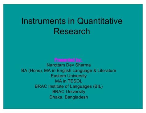 different types of quantitative research instruments
