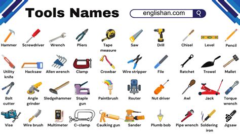 different types of tools in spanish