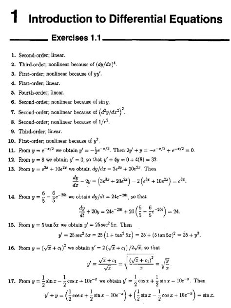 differential equations problems with solutions pdf