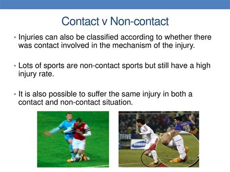 differentiate between contact and non contact sports in a tabular form
