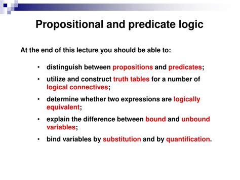 differentiate between propositional and predicate logic