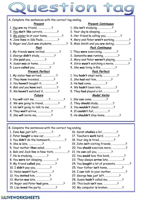 difficult question tags exercises with answers pdf class 10