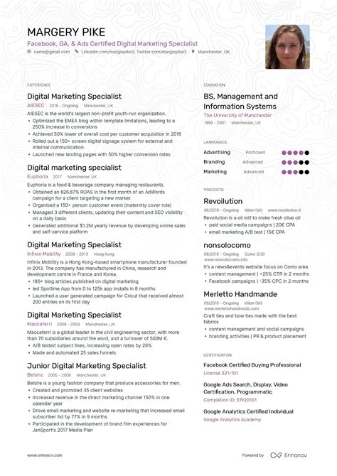 digital skills for cv examples