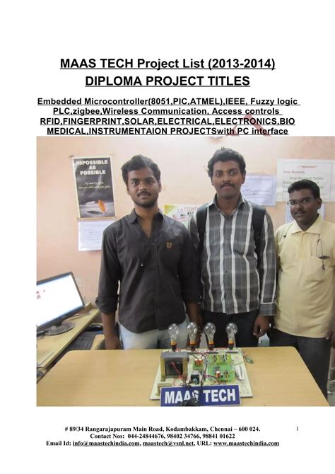 diploma electrical project list
