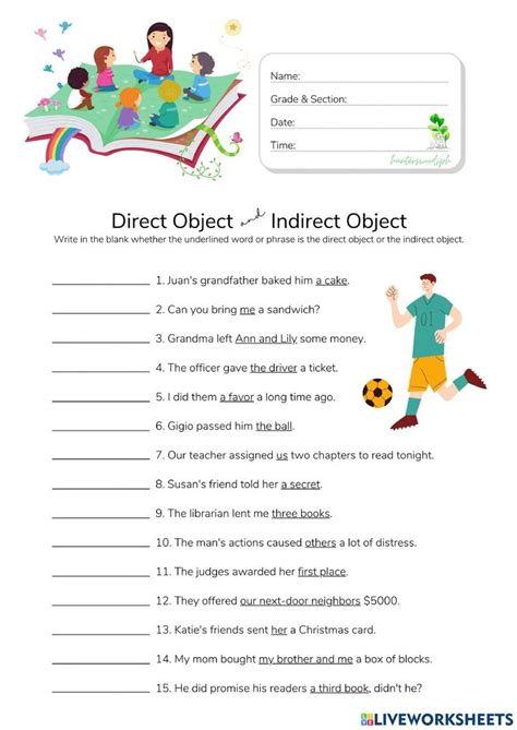 direct and indirect objects exercises with answers pdf class 7