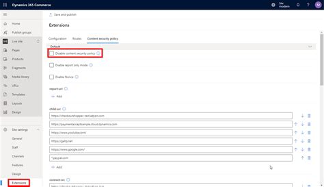 disable content-security-policy