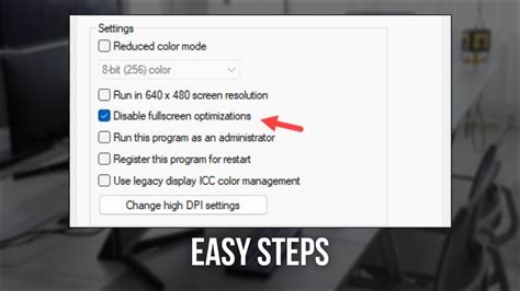 disable full-screen optimization